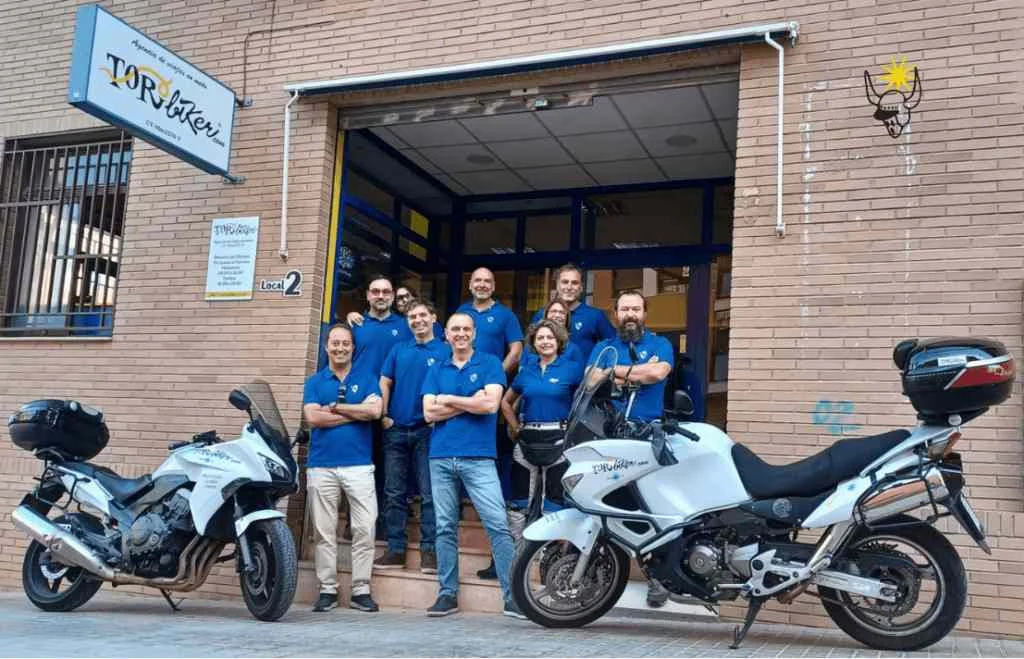 Toro Biker team outside the Paterna base