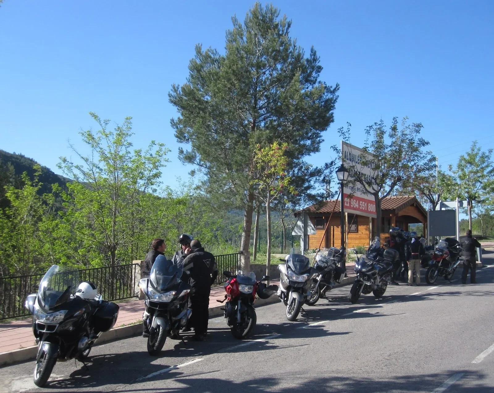 Motorcycles parked during a Toro Biker ride